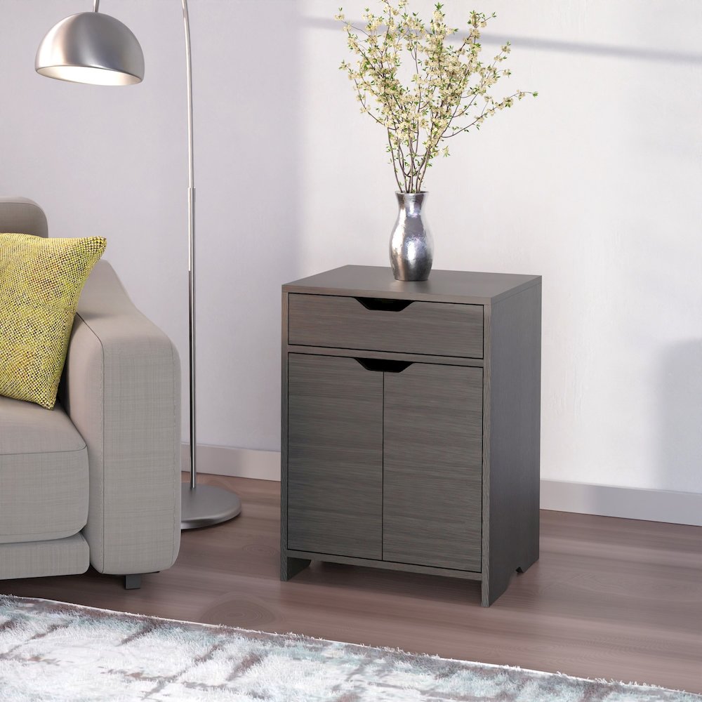 Nova 1-Drawer Storage Cabinet, Charcoal. Picture 8