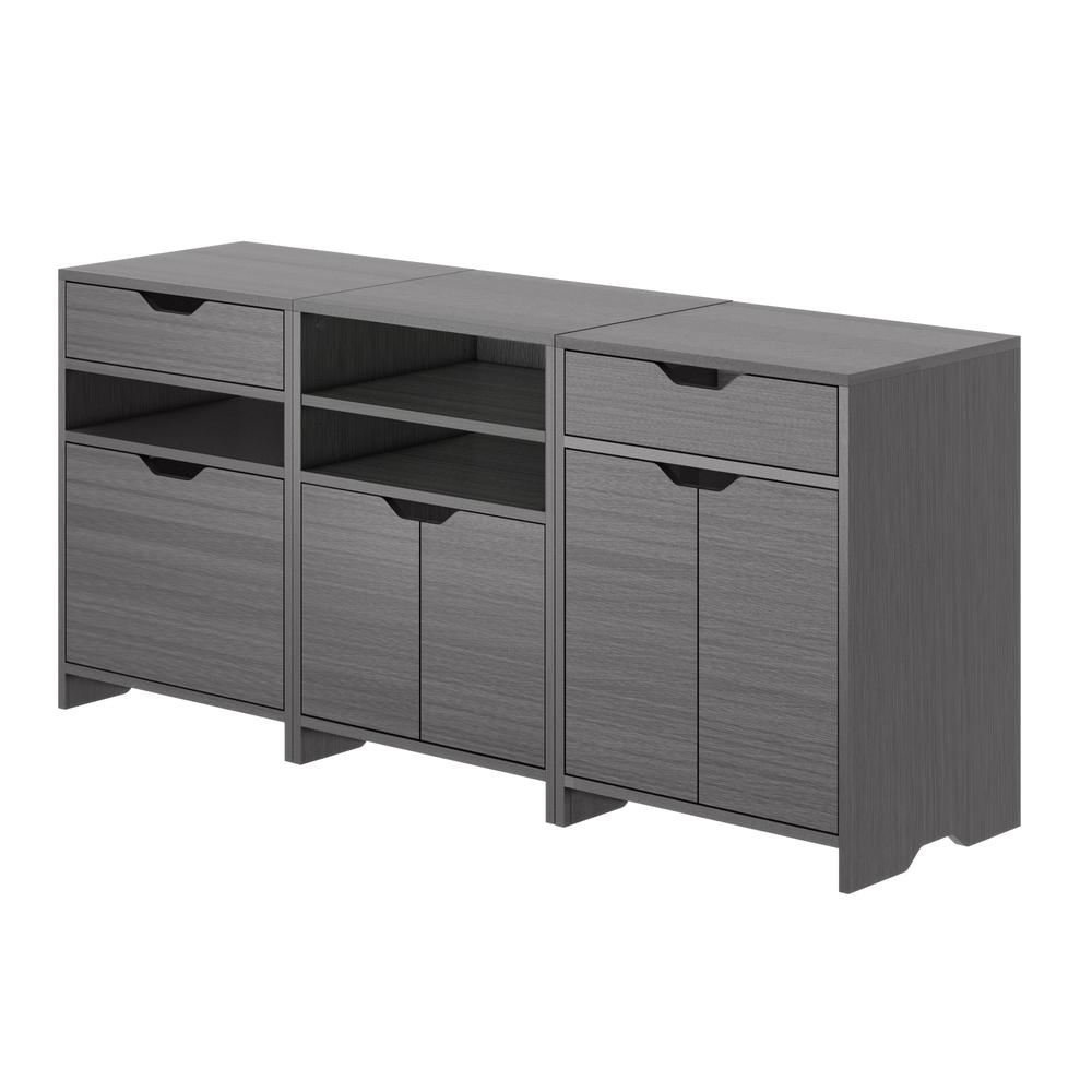 Nova 3-Pc Storage Cabinet Set, Charcoal. Picture 1