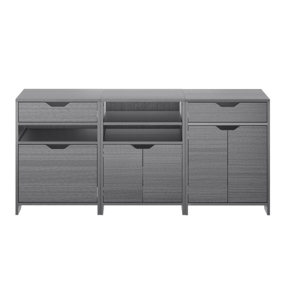 Nova 3-Pc Storage Cabinet Set, Charcoal. Picture 2