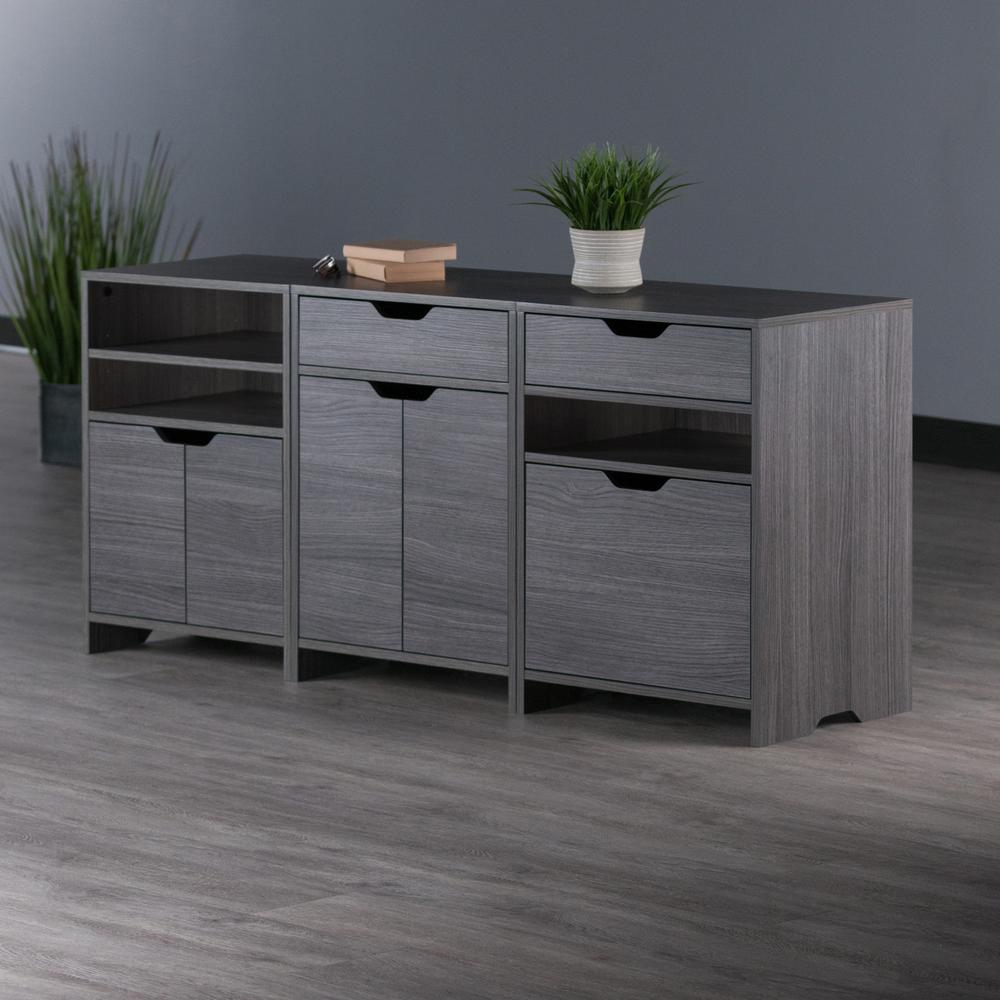 Nova 3-Pc Storage Cabinet Set, Charcoal. Picture 7
