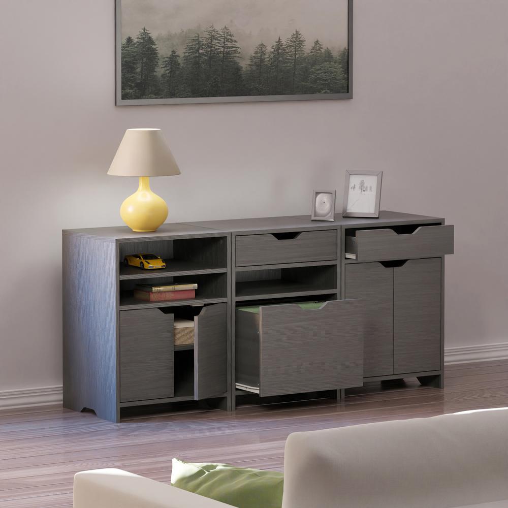 Nova 3-Pc Storage Cabinet Set, Charcoal. Picture 8