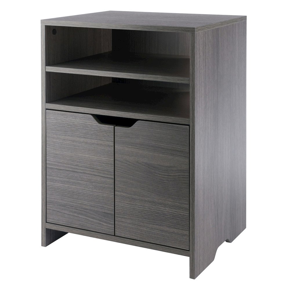 Nova Open Shelf Storage Cabinet, Charcoal. Picture 1