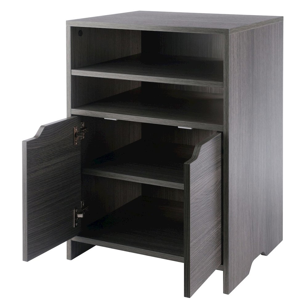 Nova Open Shelf Storage Cabinet, Charcoal. Picture 2