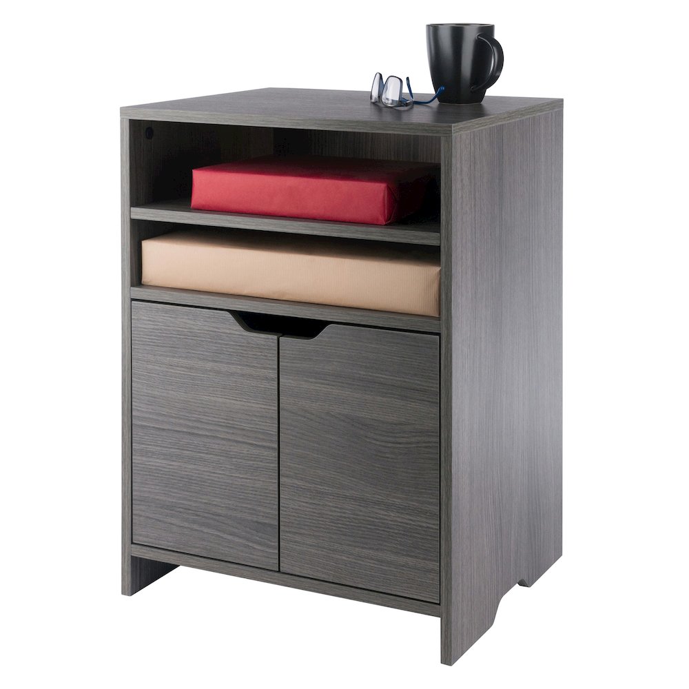 Nova Open Shelf Storage Cabinet, Charcoal. Picture 6