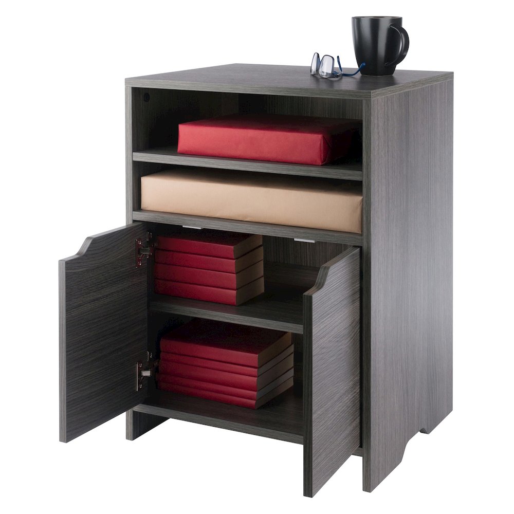 Nova Open Shelf Storage Cabinet, Charcoal. Picture 14