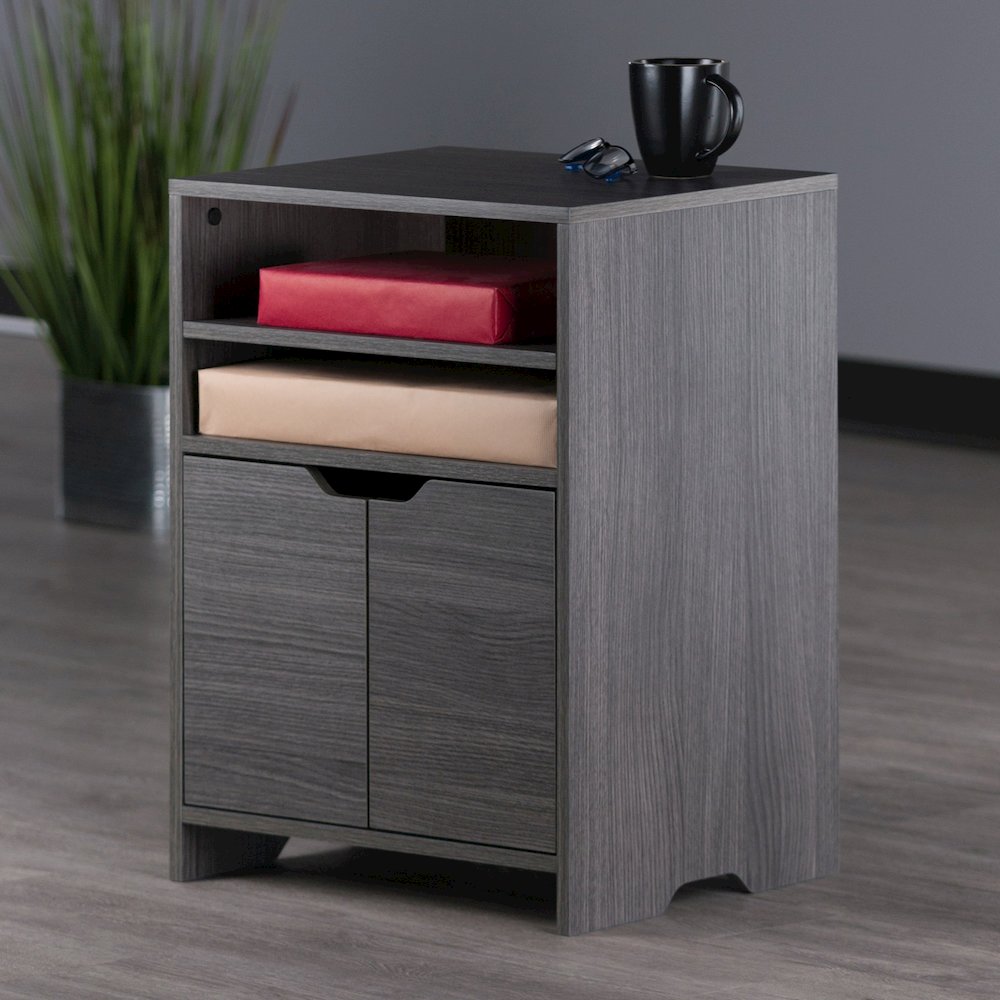 Nova Open Shelf Storage Cabinet, Charcoal. Picture 7
