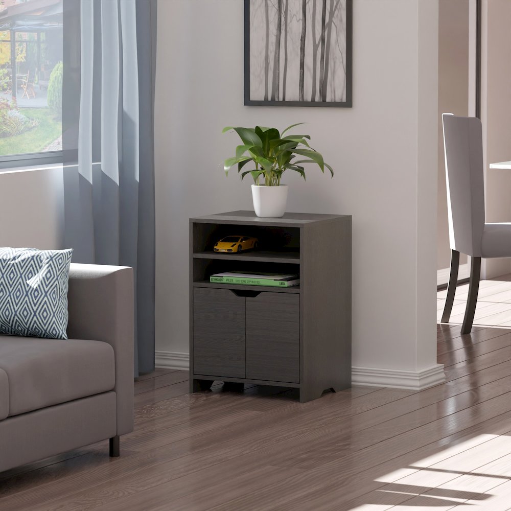 Nova Open Shelf Storage Cabinet, Charcoal. Picture 8