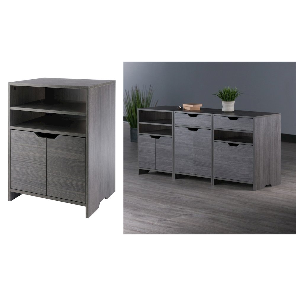 Nova Open Shelf Storage Cabinet, Charcoal. Picture 9