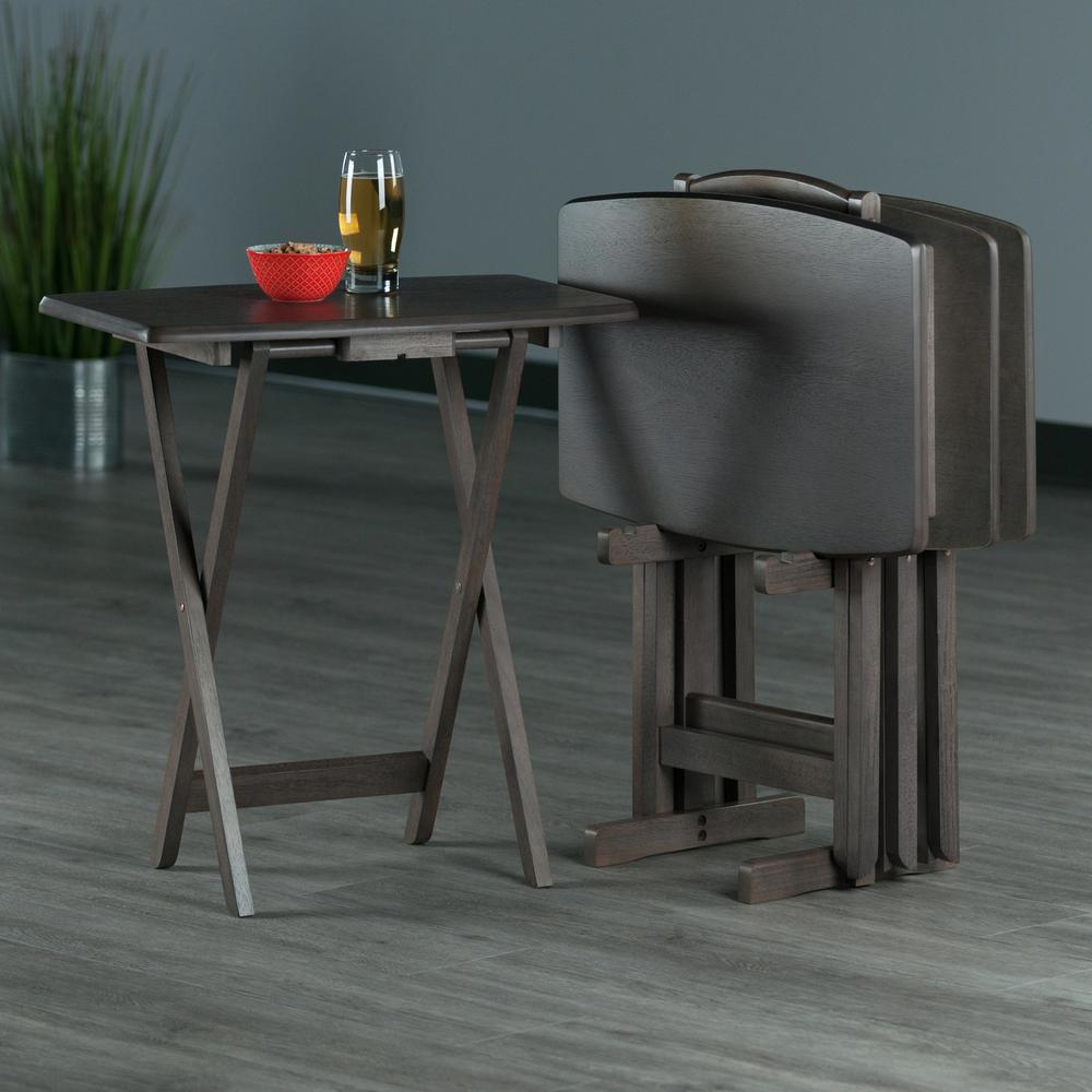 Dorian 5pc Oversized Snack Table Set, Oyster Finish. Picture 11