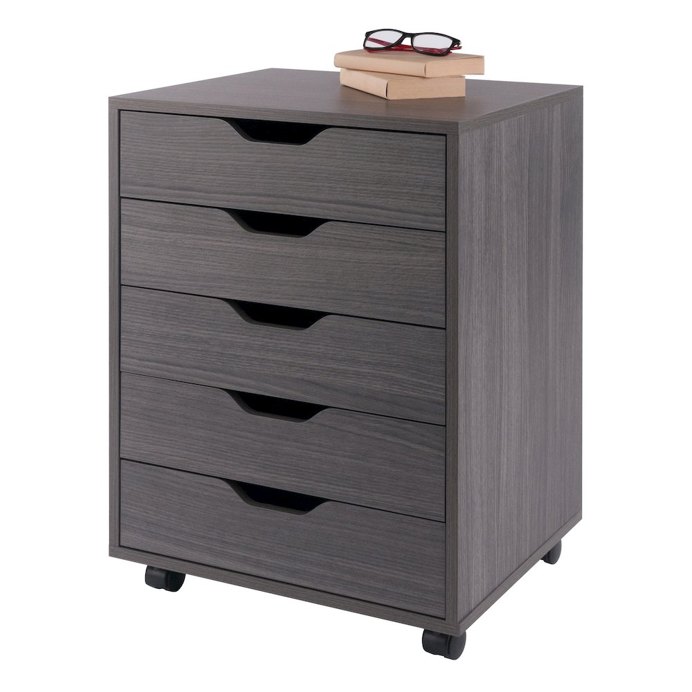 Halifax 5-Drawer Mobile Cabinet, Charcoal. Picture 7
