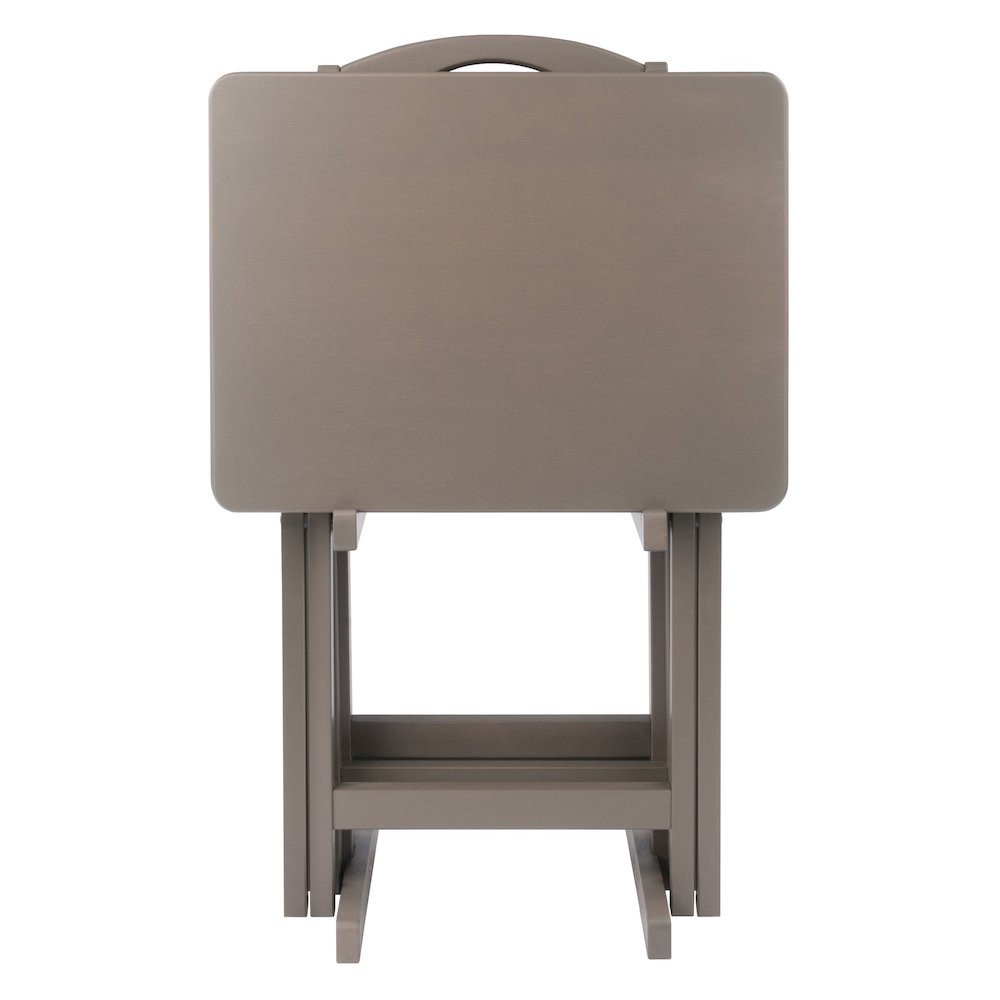 Alex 5-Pc Snack Table Set, Oyster Gray. Picture 2