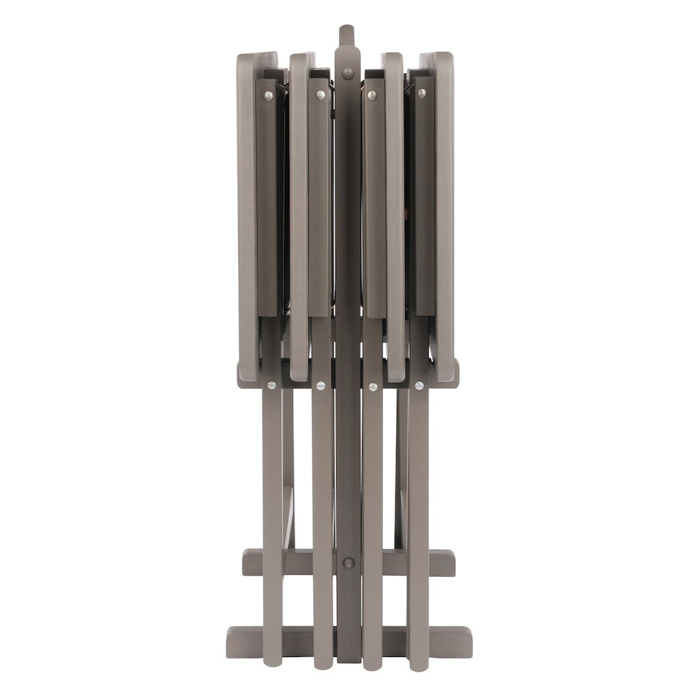 Alex 5-Pc Snack Table Set, Oyster Gray. Picture 3