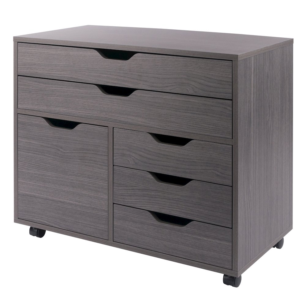 Halifax 3-Section Multi-Storage Mobile Cabinet, Charcoal. Picture 1