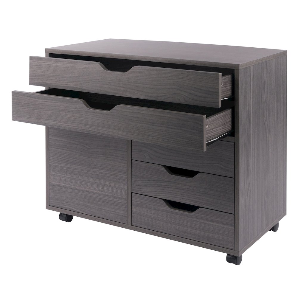 Halifax 3-Section Multi-Storage Mobile Cabinet, Charcoal. Picture 3