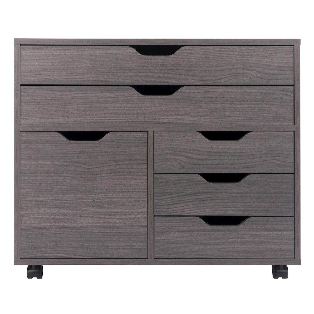 Halifax 3-Section Multi-Storage Mobile Cabinet, Charcoal. Picture 4
