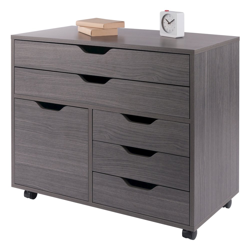 Halifax 3-Section Multi-Storage Mobile Cabinet, Charcoal. Picture 9