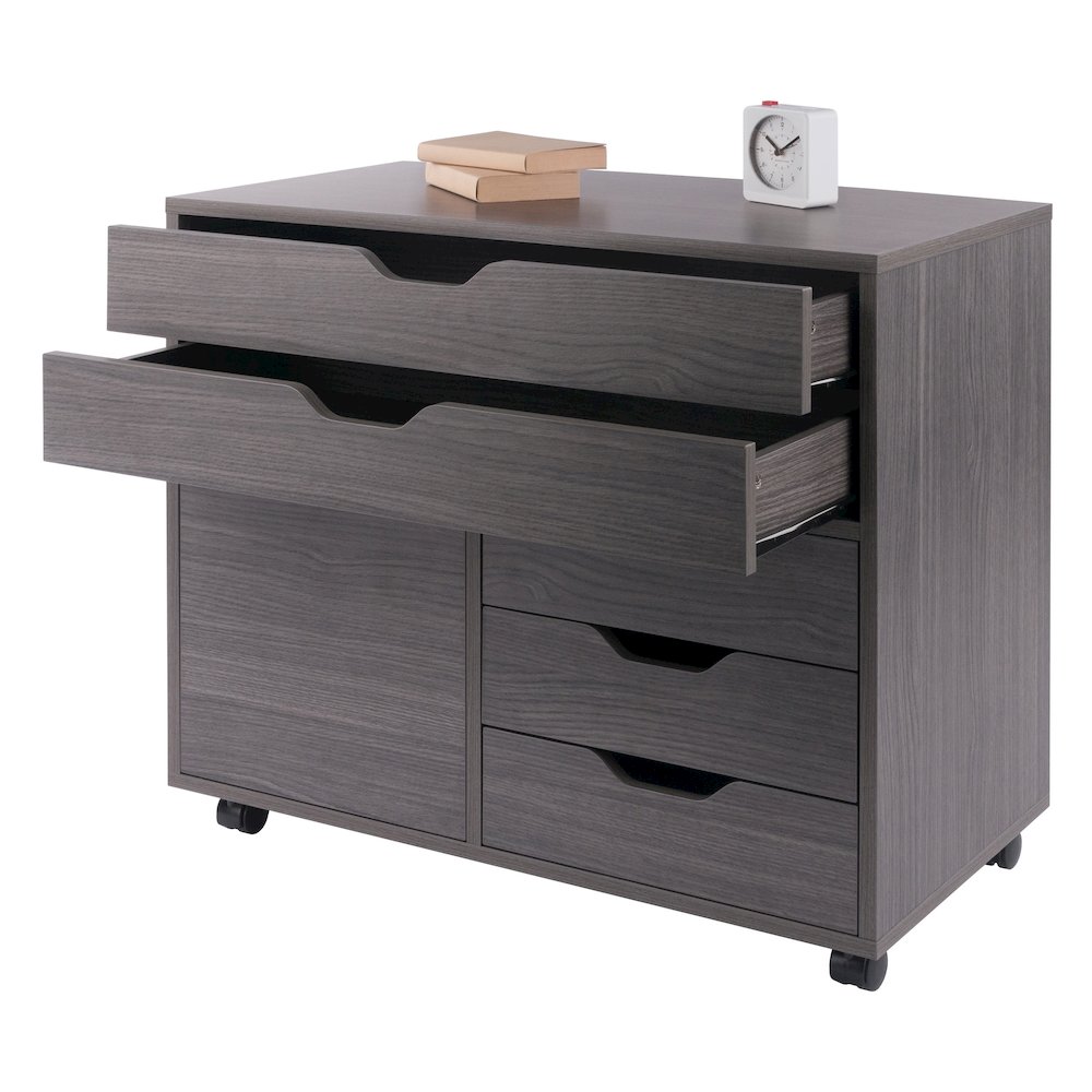 Halifax 3-Section Multi-Storage Mobile Cabinet, Charcoal. Picture 11