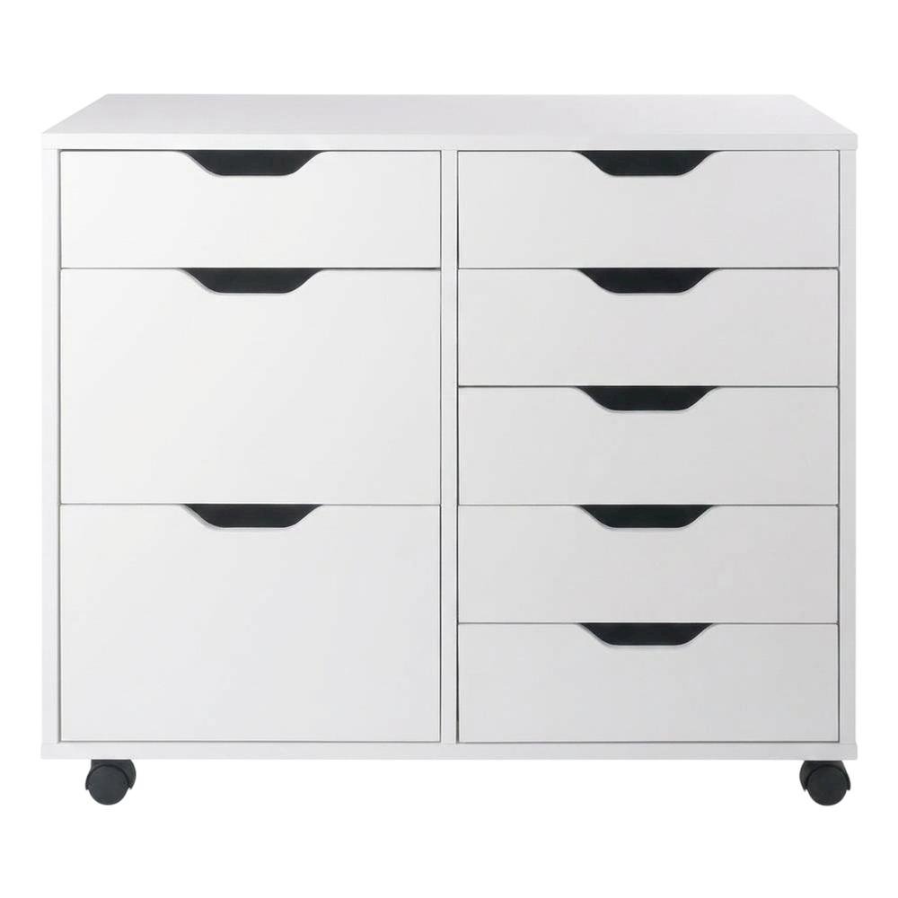 Contemporary Storage Cabinet with Drawers for Home Office Organization, White. Picture 1