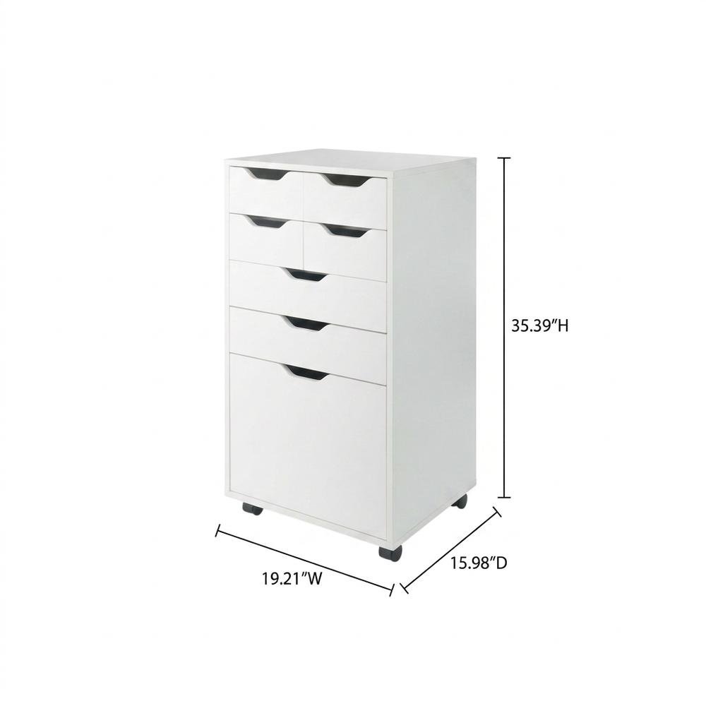 White Tall Mobile Storage Cabinet, Multi-Storage Rolling Pantry. Picture 7