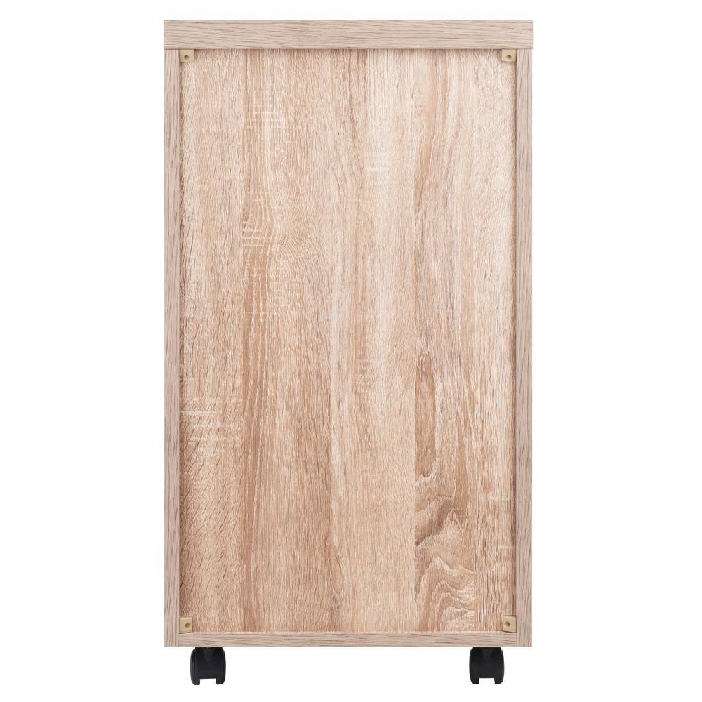 FurniFact Reclaimed Wood & White 5-Drawer File Cabinet. Picture 5