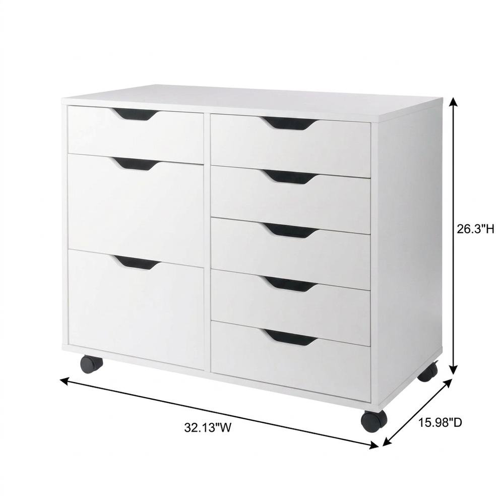 Contemporary Storage Cabinet with Drawers for Home Office Organization, White. Picture 4