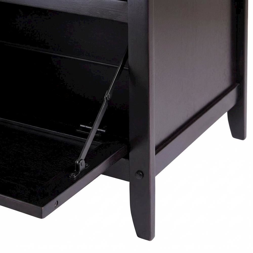 Dark Espresso TV Stand with Transitional Style and Solid Wood Finish. Picture 6