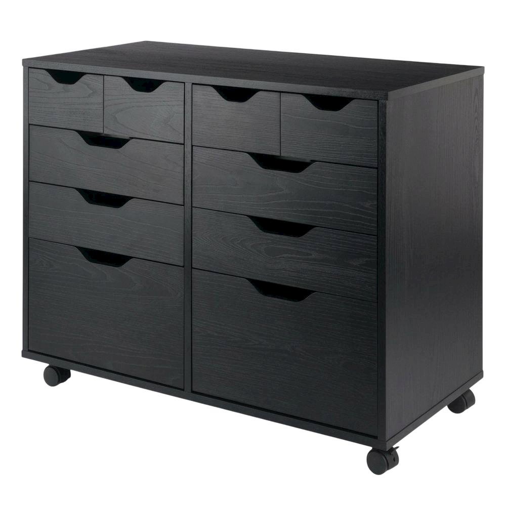 Black Storage Cabinet, Composite Wood Pantry Organizer. Picture 1