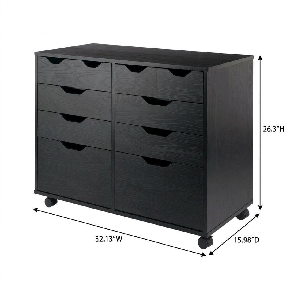 Black Storage Cabinet, Composite Wood Pantry Organizer. Picture 7
