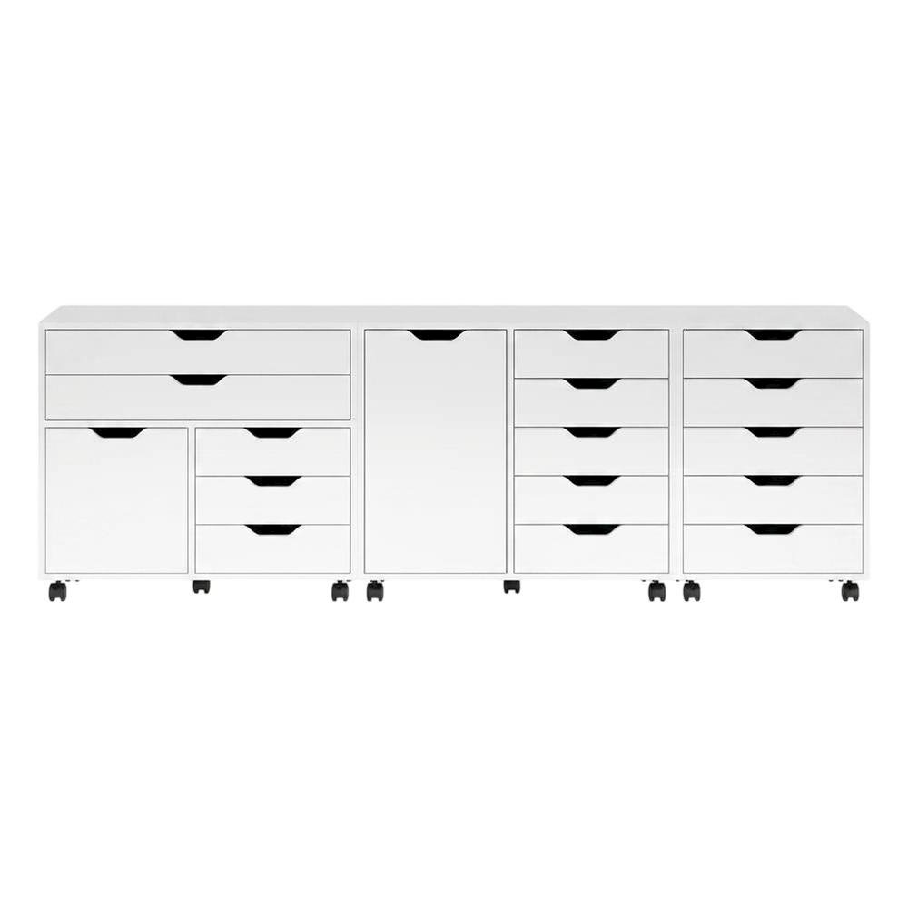White 3-Piece Composite Wood Storage Cabinet Set Closet Office. Picture 4