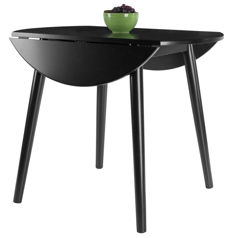 Moreno Round Drop Leaf Dining Table, Black. Picture 8