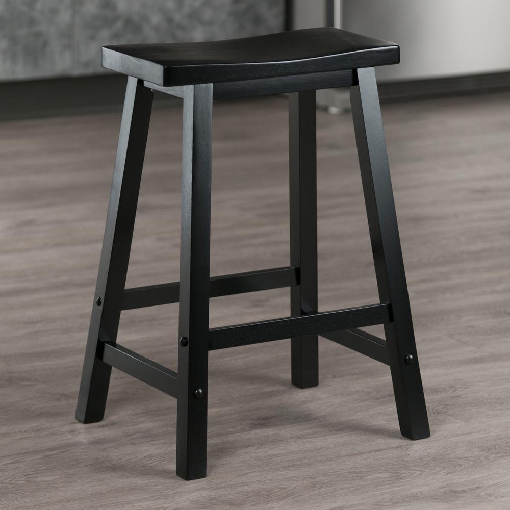 Satori 24" Saddle Seat Bar Stool Black. Picture 5