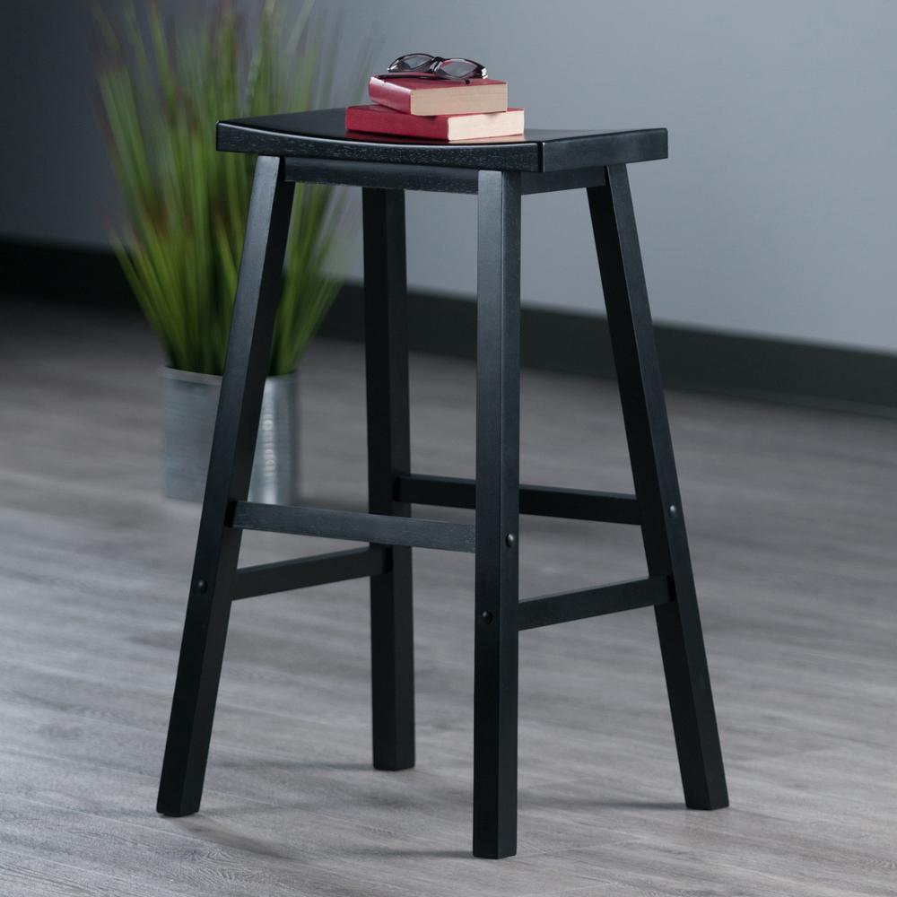 Satori 29" Saddle Seat Bar Stool Black. Picture 6