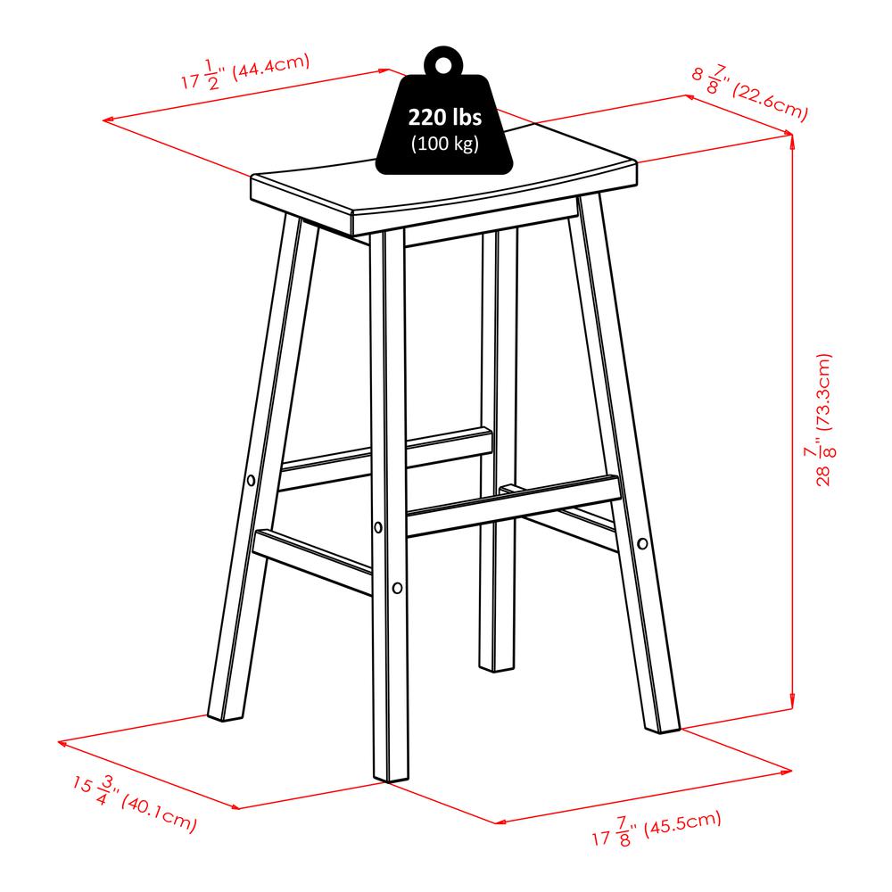 Satori 29" Saddle Seat Bar Stool Black. Picture 7