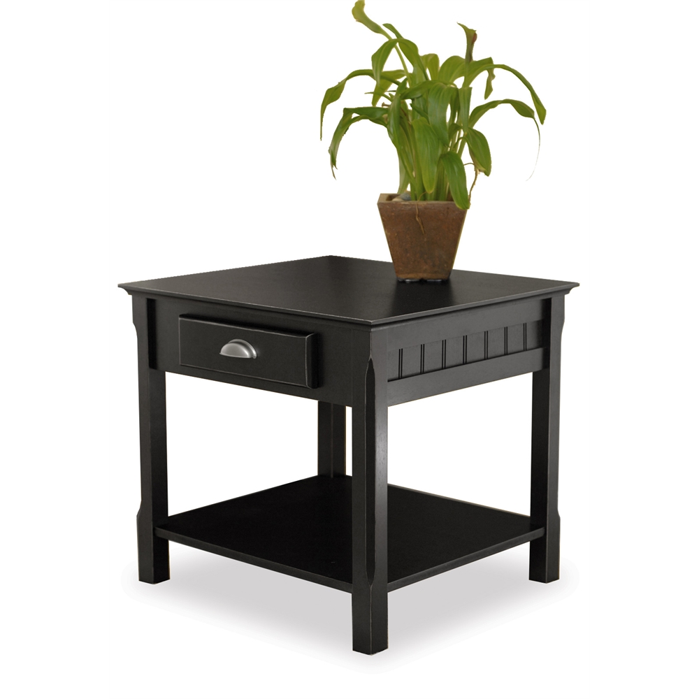 Timber End Table with one Drawer and Shelf. Picture 2
