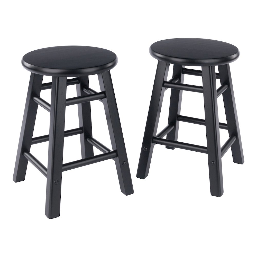 Element 2-Pc Dining Stool Set, Black. Picture 1