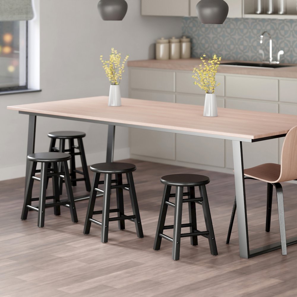 Element 2-Pc Dining Stool Set, Black. Picture 10