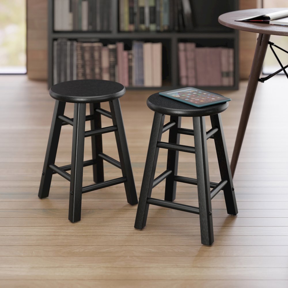 Element 2-Pc Dining Stool Set, Black. Picture 11