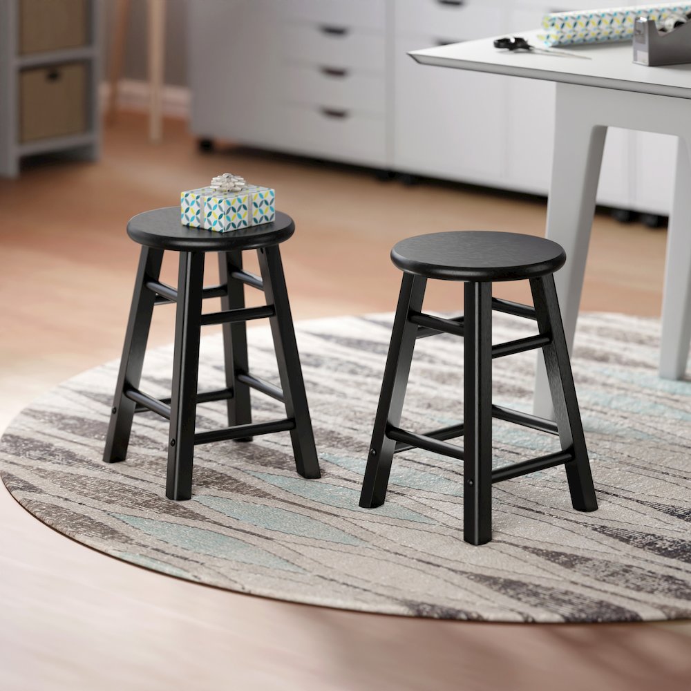 Element 2-Pc Dining Stool Set, Black. Picture 14