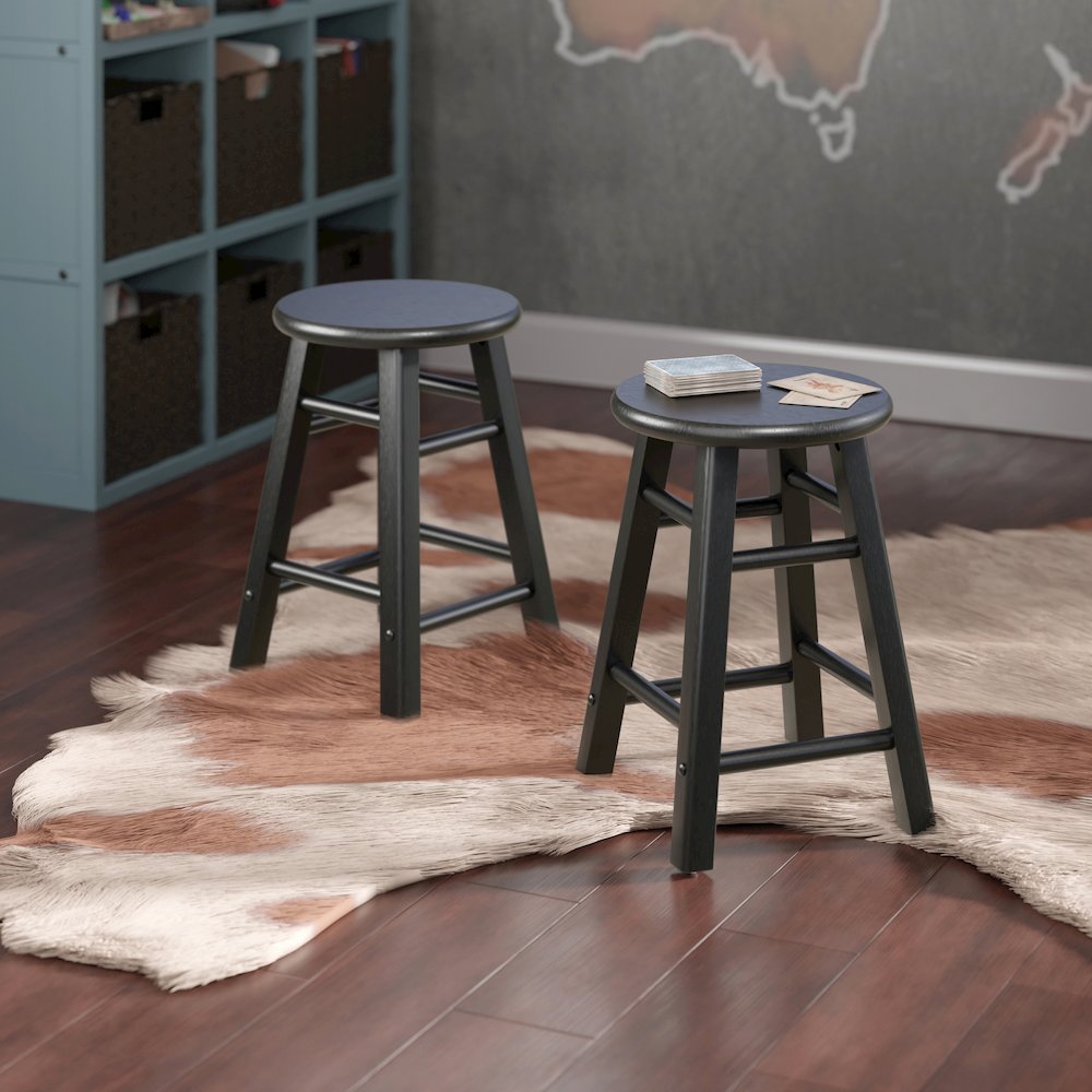 Element 2-Pc Dining Stool Set, Black. Picture 12