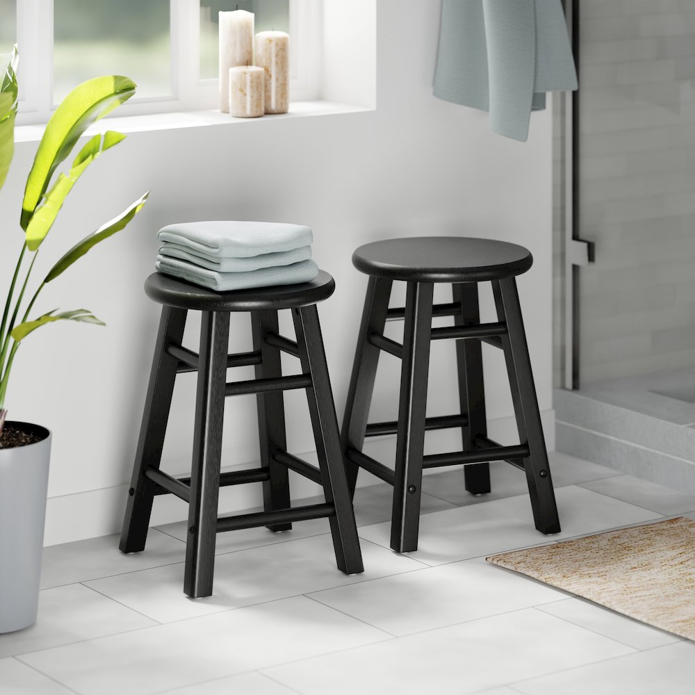 Element 2-Pc Dining Stool Set, Black. Picture 15