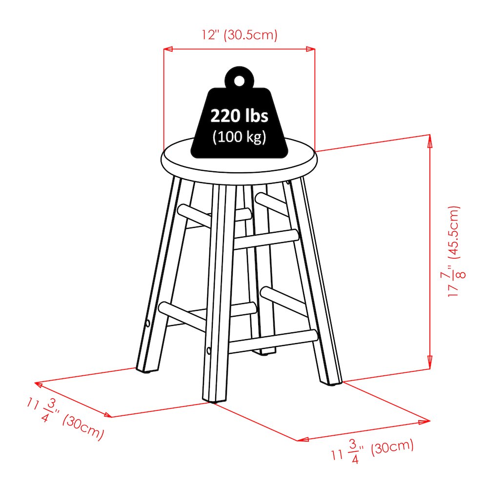 Element 2-Pc Dining Stool Set, Black. Picture 13
