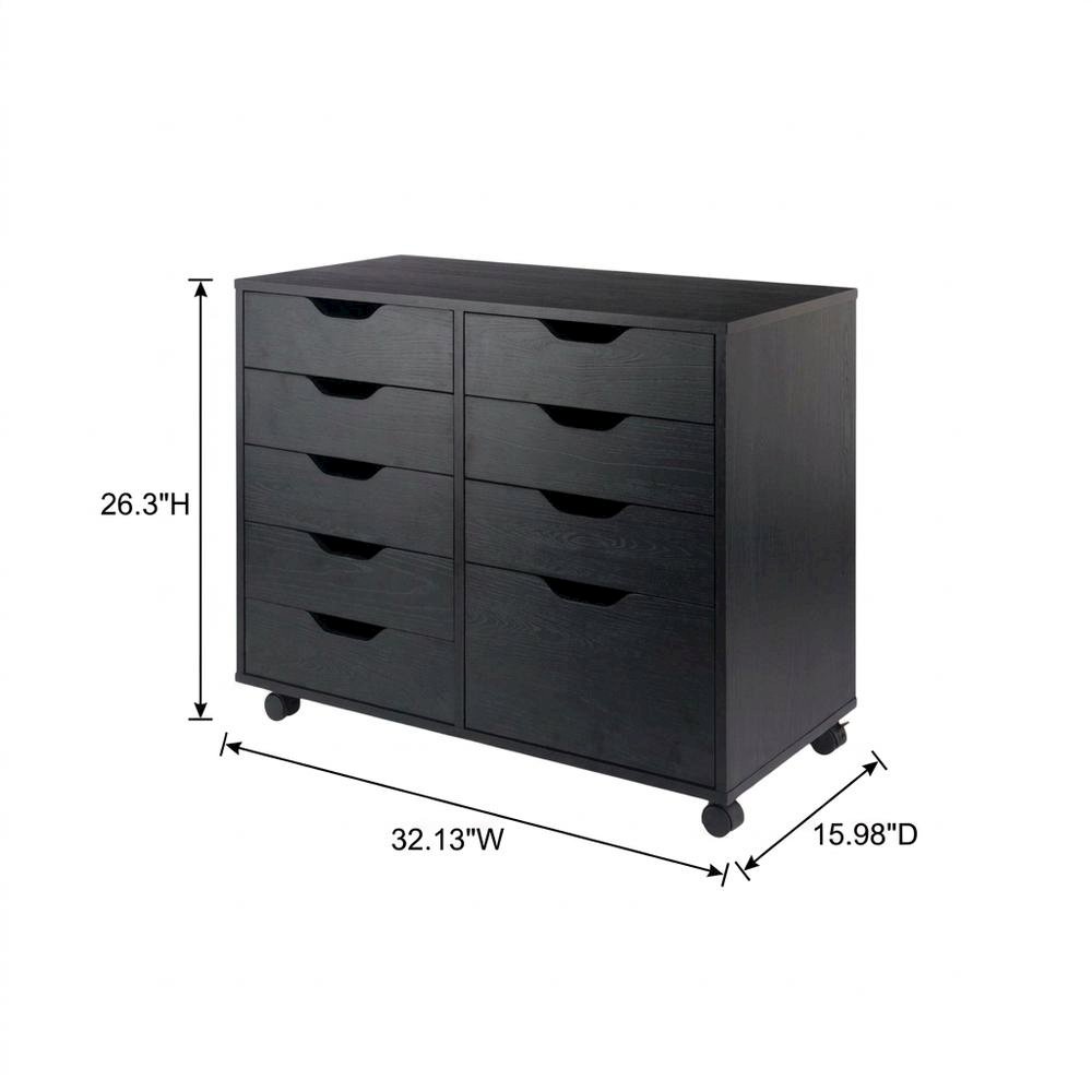 Black 6-Drawer Mobile Storage Cabinet, Rolling Multi-Storage. Picture 7