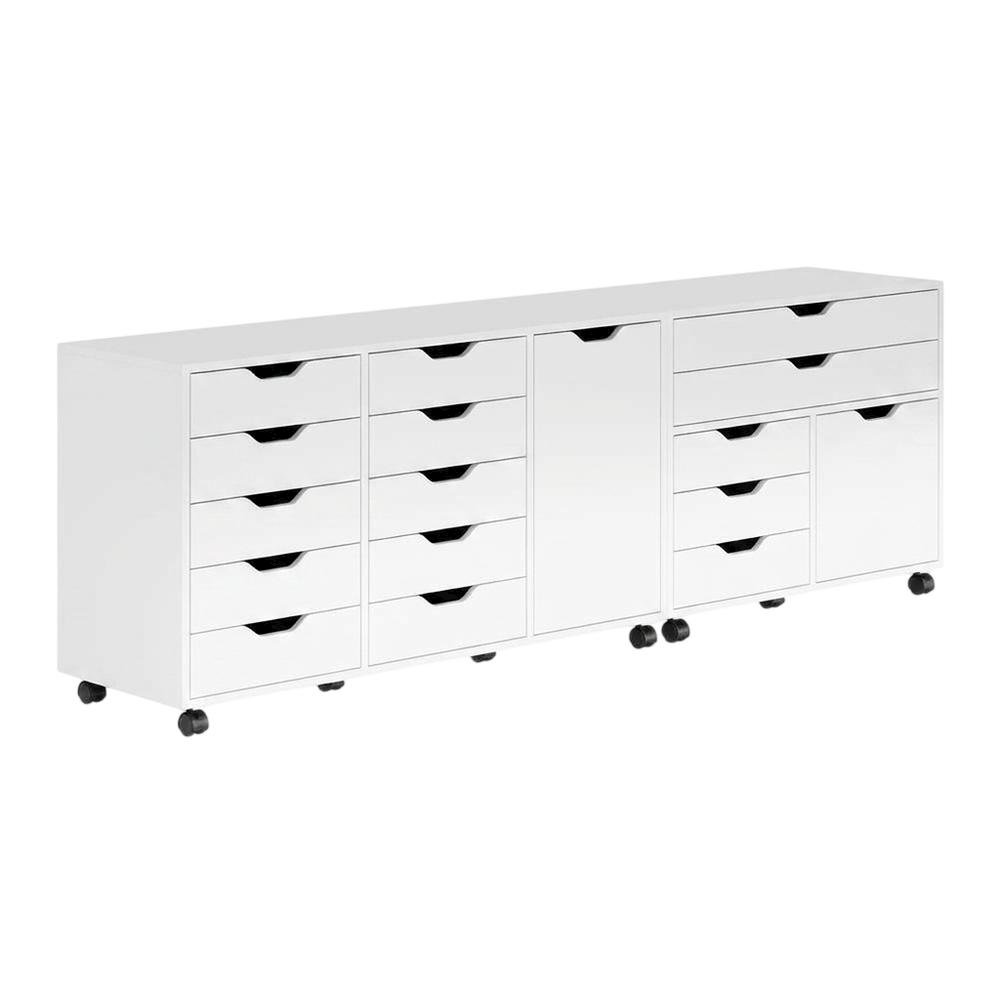 White 3-Piece Composite Wood Storage Cabinet Set Closet Office. Picture 1