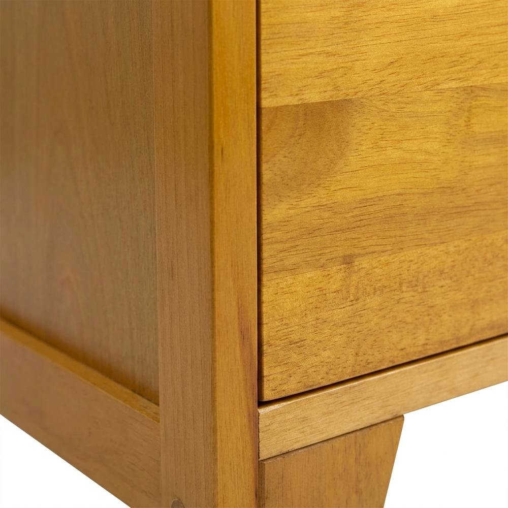 Honey finish filing cabinet with transitional style and solid wood construction. Picture 6