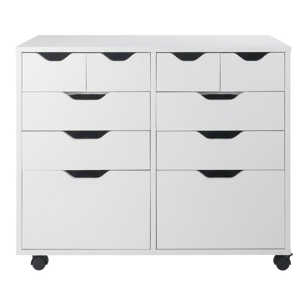 Composite Wood Storage Cabinet with Doors for Kitchen and Office, White. Picture 1