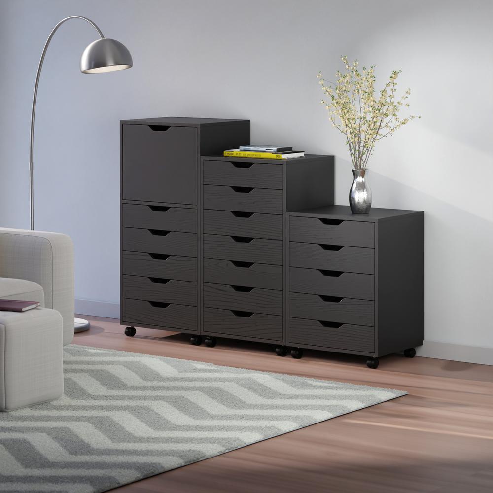 Halifax 3-Pc Multi-Drawer Storage Cabinet Set, Black. Picture 8