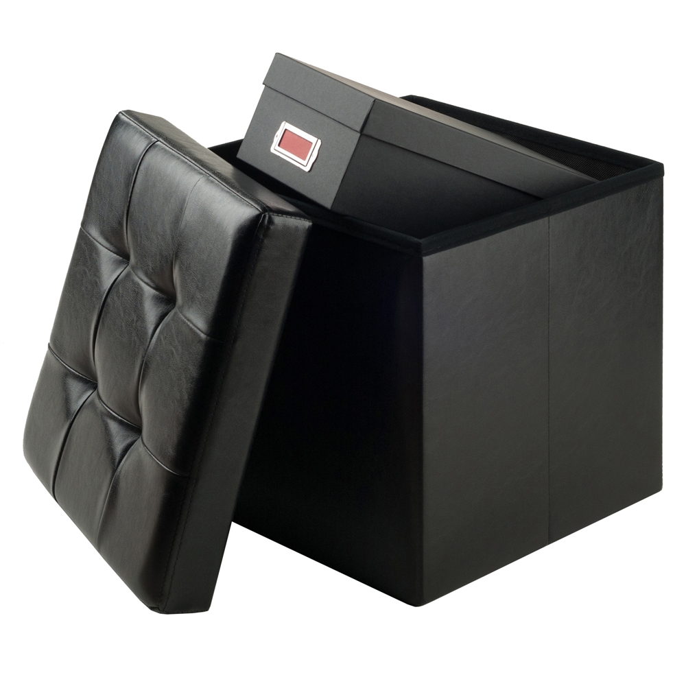 Ashford Ottoman with Storage Faux Leather. Picture 2