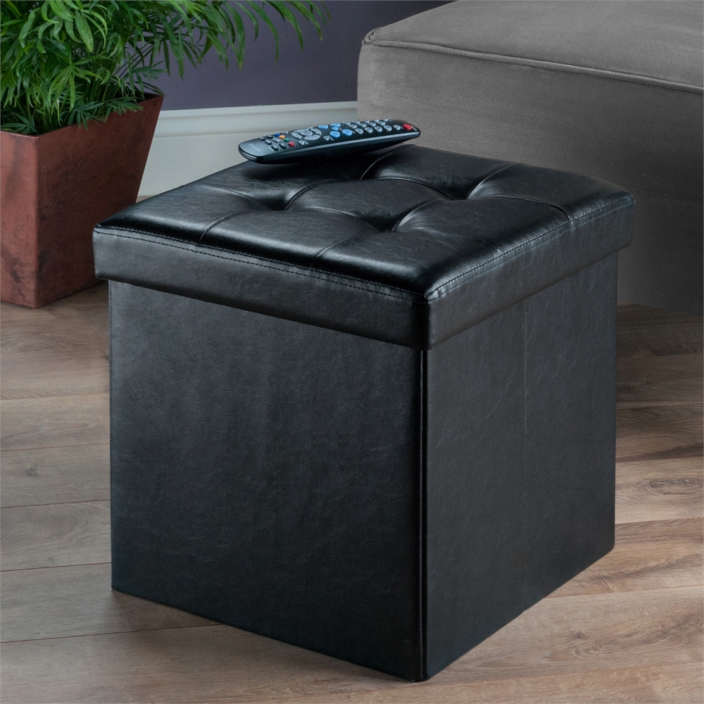 Ashford Ottoman with Storage Faux Leather. Picture 3