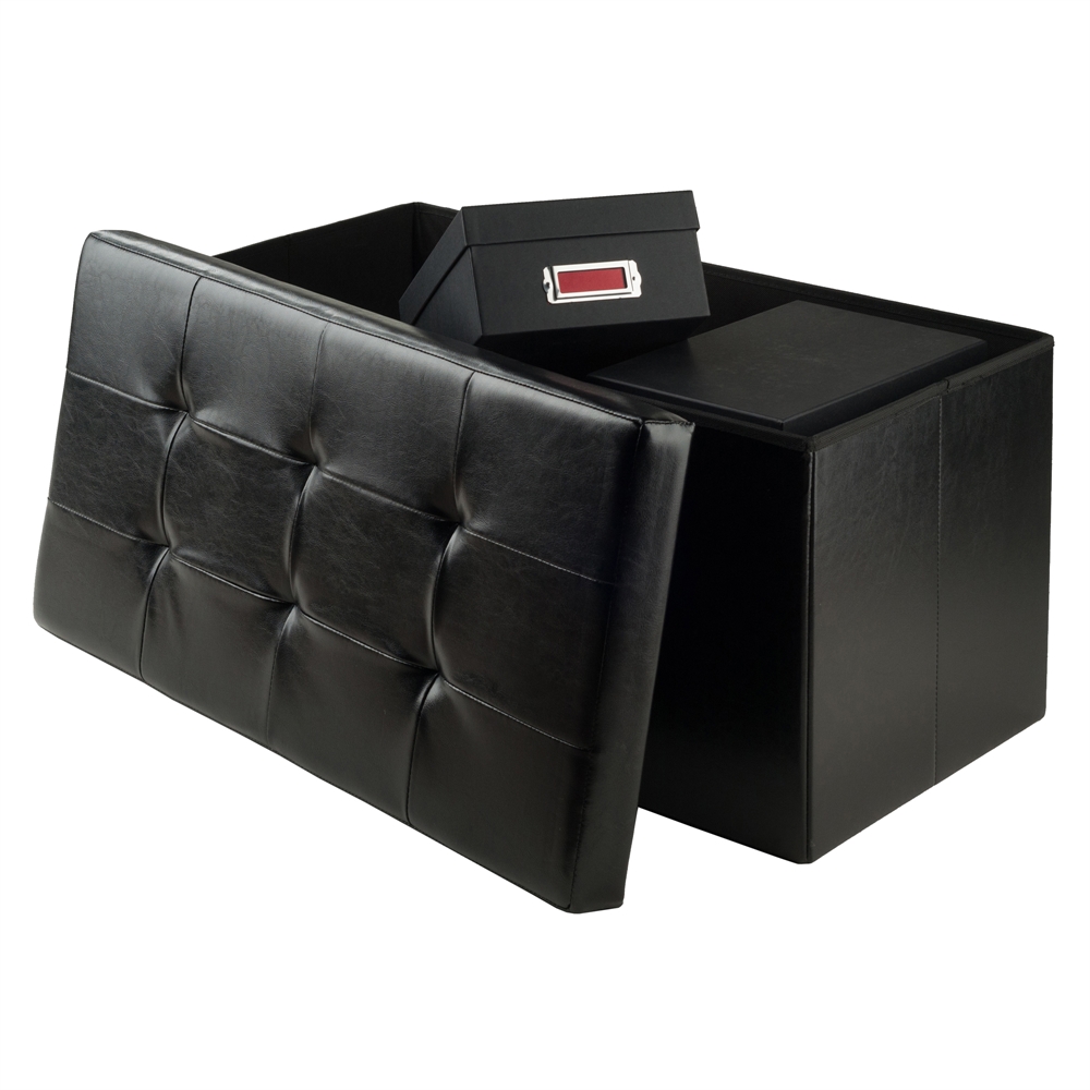 Ashford Ottoman with Storage Faux Leather. Picture 2