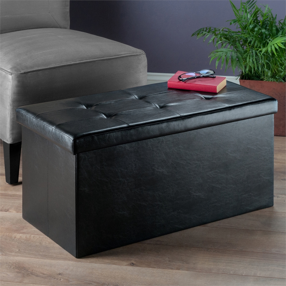 Ashford Ottoman with Storage Faux Leather. Picture 3